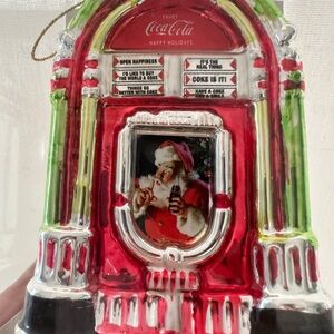 Coca Cola Festive Jukebox Ornament - Red and Green